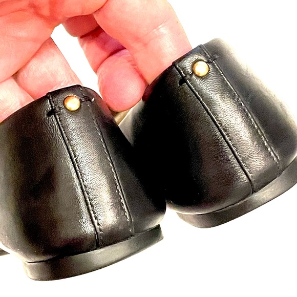 TORY BURCH Everly Cap Toe Ballet Flats 8 Leather Black - Picture 6 of 10